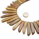 Autumn Jasper Graduated Slab Slice Stick Points Beads Approx 20-55mm 15.5" Strand