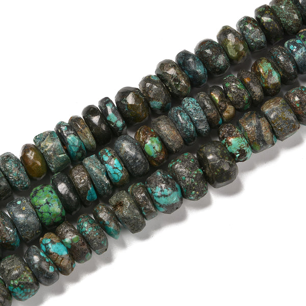Natural Genuine Blue Turquoise Rondelle Beads Size 15-18mm 15'' Strand