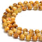 Golden Tiger Eye Prism Cut Double Point Faceted Round Beads 8mm 15.5" Strand