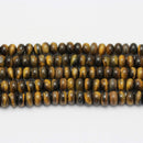 large hole yellow Tiger's eye smooth rondelle beads