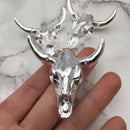 cow skull pendant silver plating
