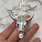 cow skull pendant silver plating