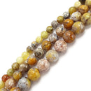 natural yellow opal smooth round beads