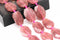 strawberry quartz rectangle slice faceted octagon beads