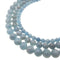 natural blue aquamarine smooth round beads