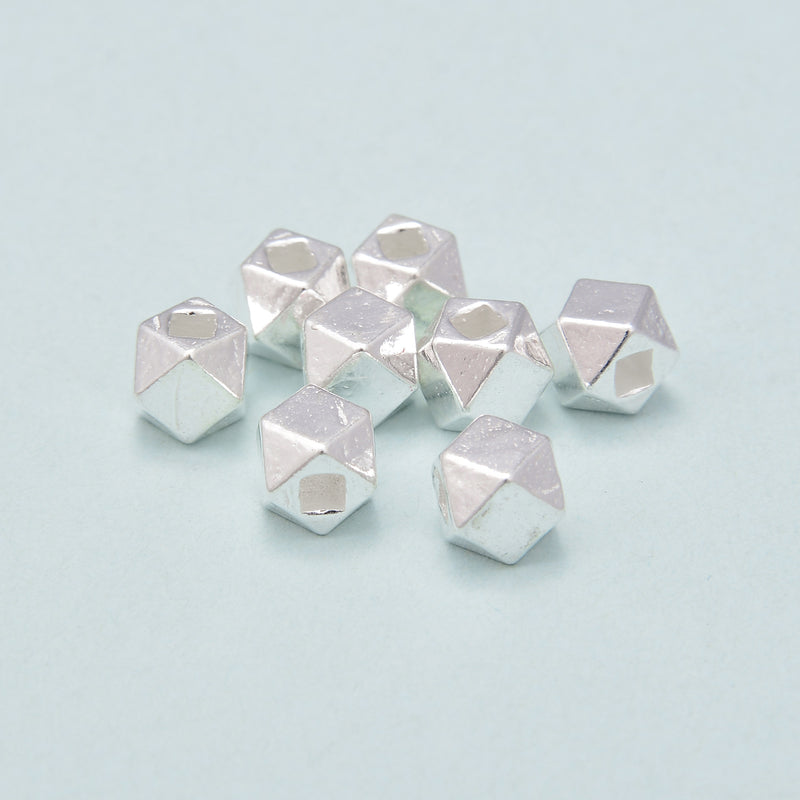 925 Sterling Silver Octagonal Beads Size 6mm 3pcs per Bag