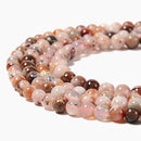 Natural Cherry Flower Sakura Agate Smooth Round Beads Size 4mm 6mm 8mm 15.5'' Strand