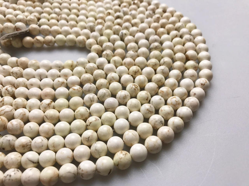 white turquoise smooth round beads