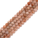 Multi Color Peach Moonstone Smooth Round Beads 6mm 8mm 10mm 12mm 15.5" Strand