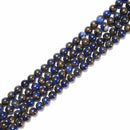 Dark Blue & Copper Impression Jasper Smooth Round Beads 6mm 8mm 10mm 15.5"Strand