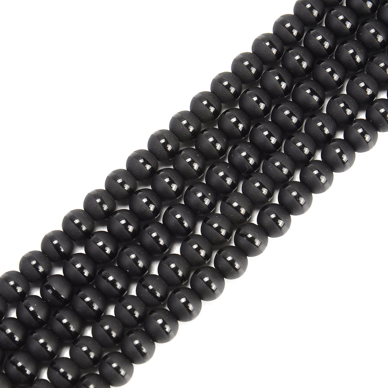 4mm, 6mm, 8mm Frosted Glass Beads, Black Frosted Beads, Jewelry Making  Beads Bracelet Beads Stretchy Bracelets Black Beads 