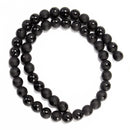 Black Agate Maltese Cross Shiny Design Matte Round 6mm 8mm 10mm 15.5" Strand