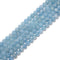 Natural Translucent Blue Aquamarine Smooth Round Beads 6mm 8mm 10mm 15.5" Strand