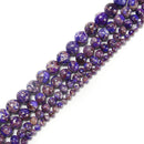 Dark Purple Sea Sediment Jasper Smooth Round Beads 4mm 6mm 8mm 10mm 15.5" Strand