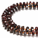 Natural Red Garnet Faceted Wheel Rondelle Size 6x10mm - 7x15mm 15.5" Strand