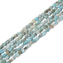 Natural Larimar Nugget Side Drill Beads Size 5x8mm 15.5" Strand