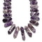 Amethyst Teeth Graduated Top Drill Faceted Points Beads 20-45mm 15.5" Strand