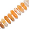 Golden Rutilated Quartz Graduated Top Drill Points Beads 25-50mm 15.5" Strand