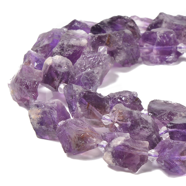 Dark Purple Amethyst Rough Nugget Chunks Beads 10-12x12-15mm 10-15x20-25mm 15.5'' Str