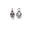 925 Sterling Silver Double Sided Skull Charm Pendant Size 9x17mm 2pcs per Bag