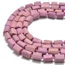 natural phosphosiderite matte faceted cylinder tube beads 