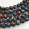 multi color mosaic quartz smooth round beads