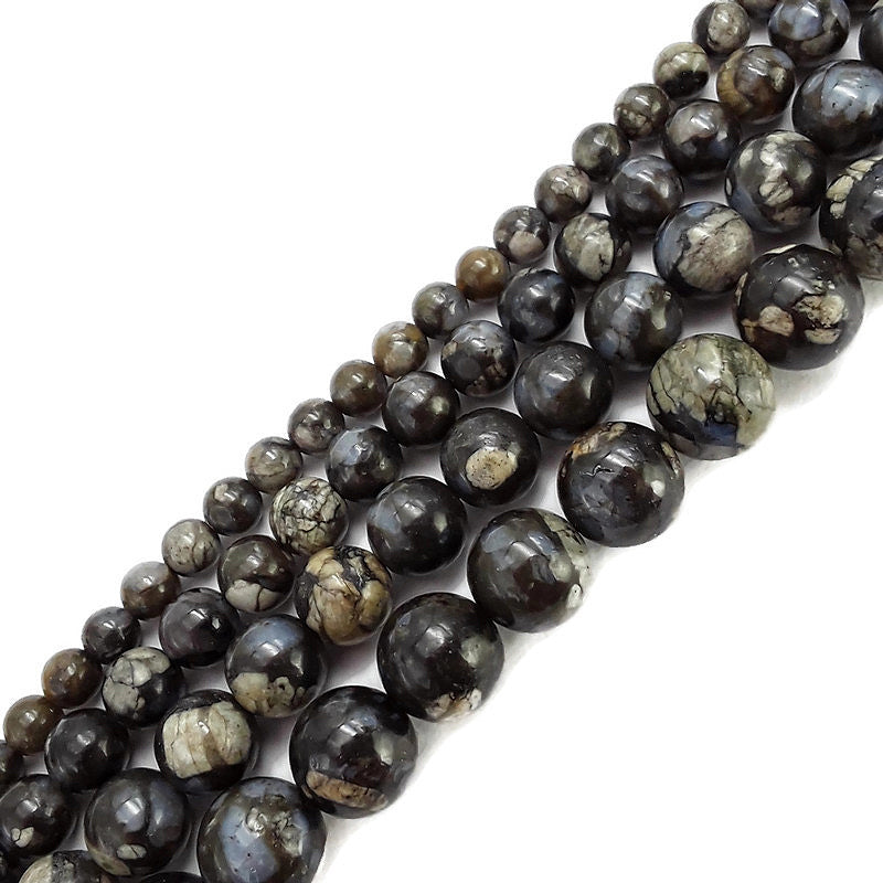 african gray opal smooth round beads