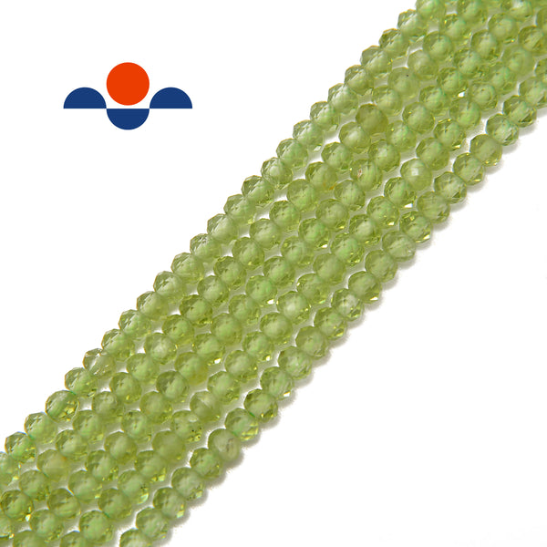 peridot faceted rondelle beads 