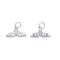 925 Sterling Silver Fishtail Charm with Cubic Zirconia Size 8x14mm 3 PCS Per Bag
