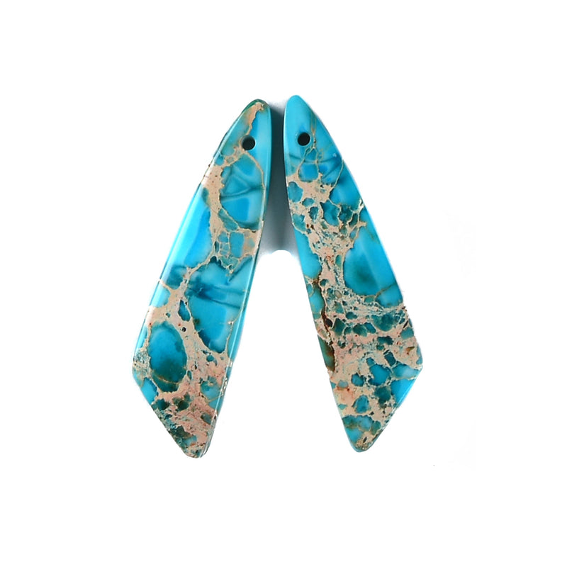 Turquoise Blue Sea Sediment Jasper Pendant Earrings Sold Per Pair