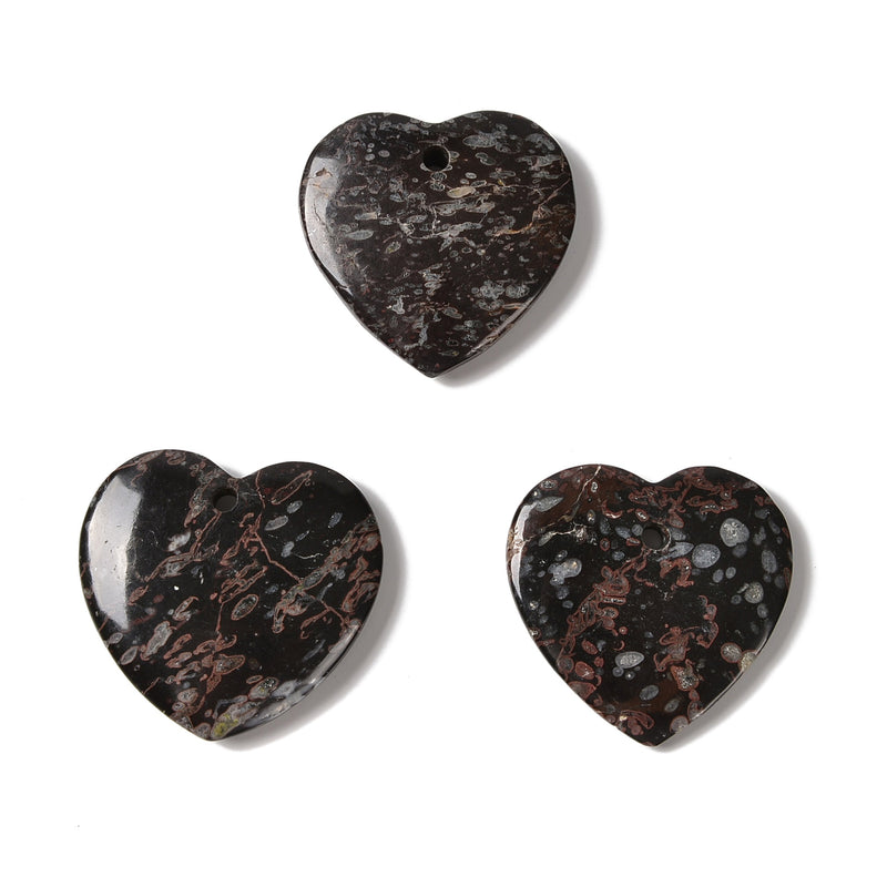 Black Medical Stone Heart Shape Pendant Size 45mm 50mm Sold Per Piece