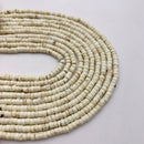 White Turquoise Heishi Rondelle Discs Beads 2x4mm 3x6mm 3x8mm 3x10mm 15.5" Strand