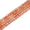 Natural Sunstone Faceted Square Cube Dice Beads Size 4mm 15.5'' Strand