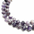 amethyst large faceted rondelle loose beads 