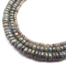 rainbow coated labradorite faceted rondelle beads