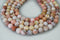 large hole pink opal matte round beads