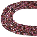 Genuine Ruby Faceted Rondelle Beads Size 2x3mm 15.5'' Strand