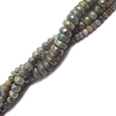 rainbow coated labradorite faceted rondelle beads