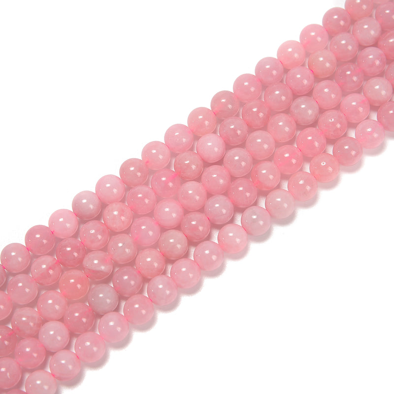 Bright Pink Madagascar Rose Quartz Smooth Round Beads 6mm 8mm 10mm 15.5'' Strd