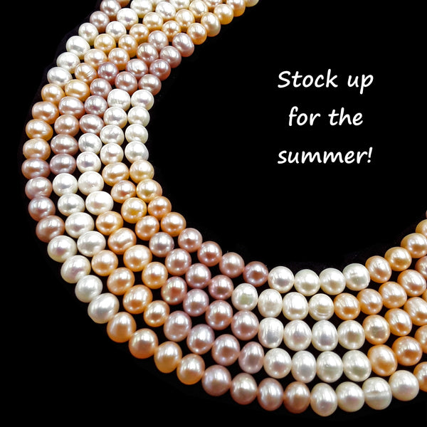 multi color freshwater pearl potato shape beads