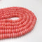 pink bamboo coral smooth rondelle Discs beads 