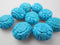 blue turquoise hand carved oval shape beads