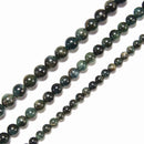 Natural Dark Green Kyanite Smooth Round Beads Size 6mm 8mm 10mm 15.5'' Strand