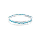 Blue Apatite Faceted Round Elastic Bracelet Size 2.5mm 7.5" Length