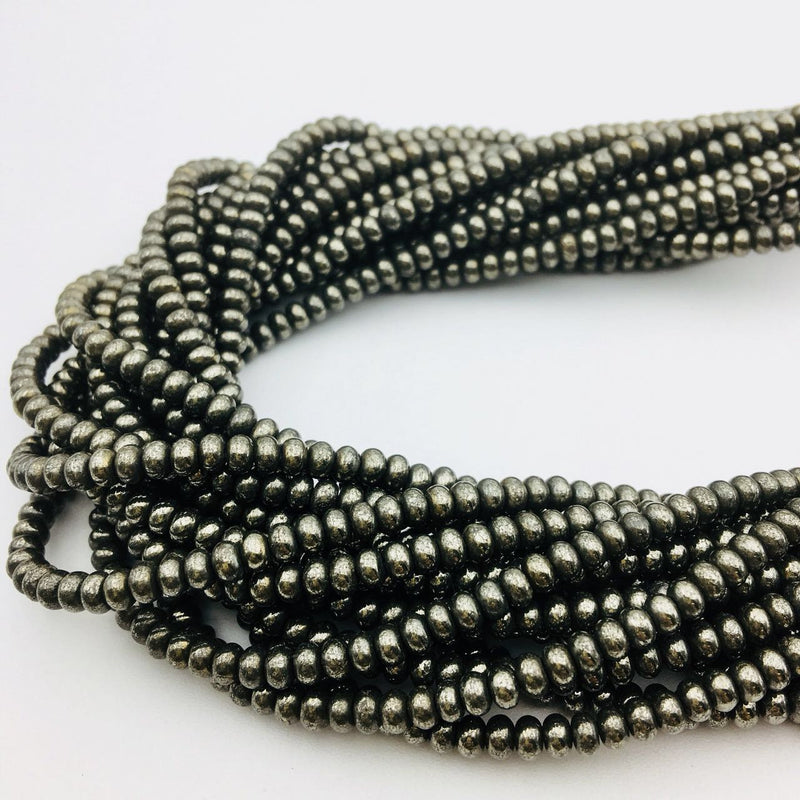 pyrite smooth rondelle beads
