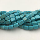 blue howlite turquoise smooth rectangle cube beads