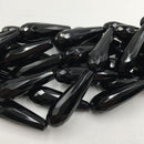 black onyx faceted teardrop beads