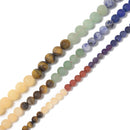 Natural Rainbow Chakra Gemstone Matte Round Beads Size 6mm 8mm 10mm 15.5''Strand