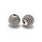 silver plated micro pave black zircon ball charm