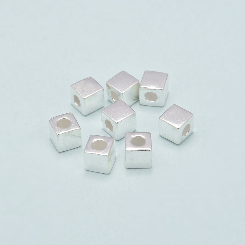 925 Sterling Silver Blank Cube Beads Size 5mm 5pcs per Bag